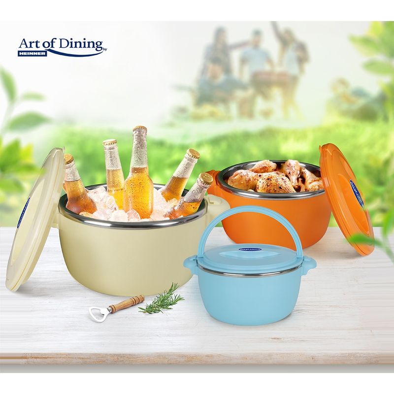 Casa si Gradina - Bucatarie si vesela - Organizare si depozitare bucatarie - Cutii alimentare - Set 3 caserole termice Art of dining by HEINNER Belly Beige, 2+4+6L, bej - Infinity.ro