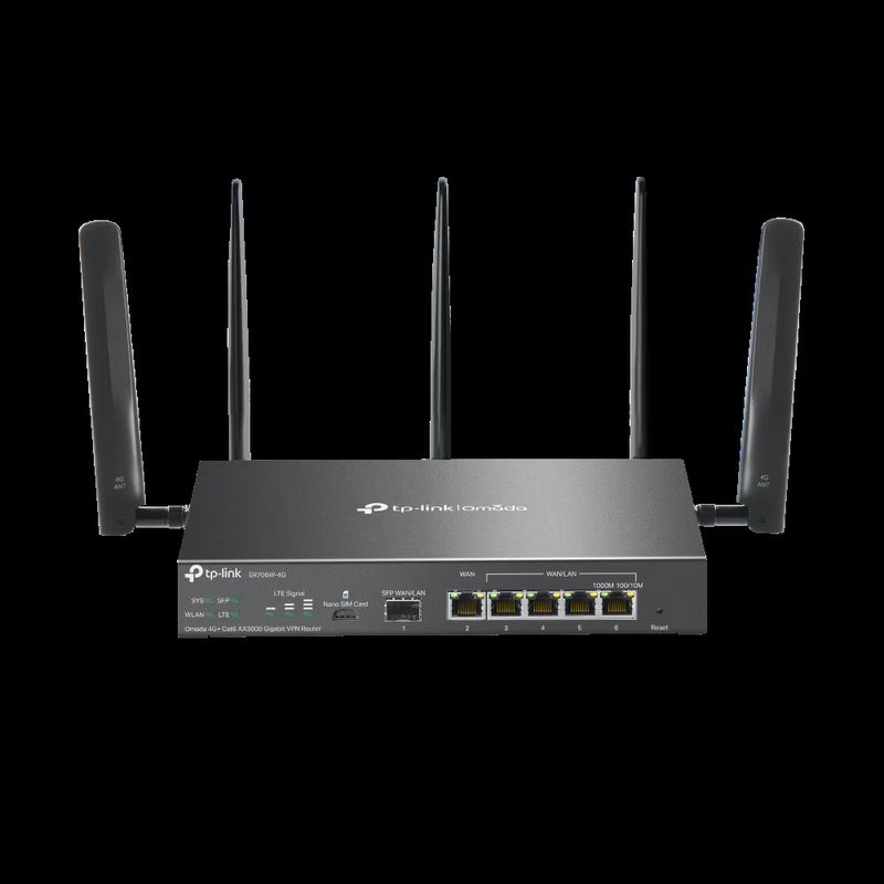 PC, gaming si accesorii - Retelistica - Wireless - Routere Wireless - Router VPN Wireless TP-LINK ER706W-4G, AX3000, Multi-WAN, 4G+ Cat6, Omada Mesh, Wi-Fi 6 - Infinity.ro