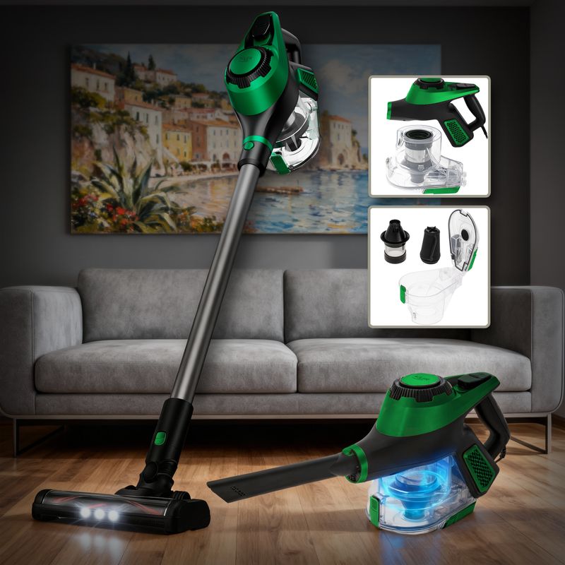 Electronice si Electrocasnice - Ingrijirea locuintei - Aspiratoare - Aspirator Vertical 2in1 Adler AD 7083 Capacitate Colectare 0.8L 15000Pa Filtru HEPA 13 700W Verde - Infinity.ro
