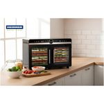 Electronice si Electrocasnice - Electrocasnice bucatarie - Aparate de gatit & desert - Aparate de gatit cu aburi - Deshidrator fructe si legume Heinner DualDry Elite HFD-KDDB1400BKSS, 1400W, 16 tavi inox, Dubla compartimentare, Negru - Infinity.ro