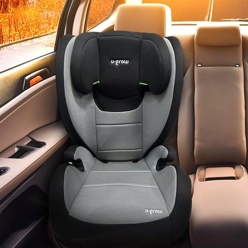 Jucarii, Copii si Bebe - Carucioare si articole de transport - Scaune auto copii - Scaun auto U-Grow UG-HB59, i-Size 100-150cm, Isofix, gri/negru - Infinity.ro