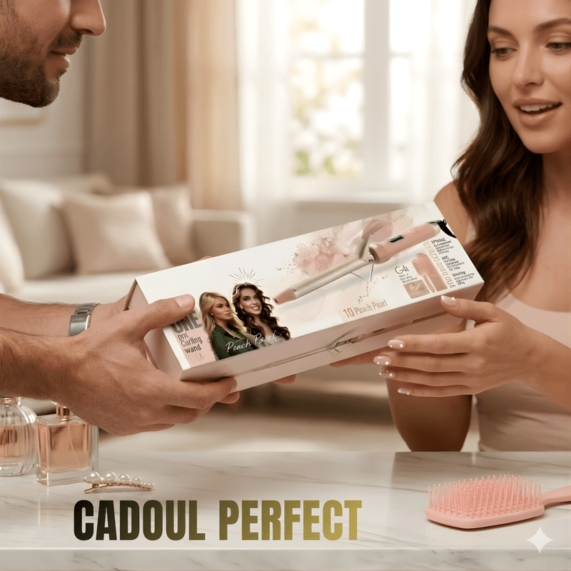 Ingrijire personala si Cosmetice - Aparate & accesorii ingrijire personala - Hair styling - Ondulatoare - Ondulator Par Profesional 25mm, Tehnologie PTC, 130-210°C, Afisaj LED, Roz Pudra + Set Cadou Accesorii, - Infinity.ro
