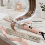 Ingrijire personala si Cosmetice - Aparate & accesorii ingrijire personala - Hair styling - Ondulatoare - Ondulator Par Profesional 25mm, Tehnologie PTC, 130-210°C, Afisaj LED, Roz Pudra + Set Cadou Accesorii, - Infinity.ro