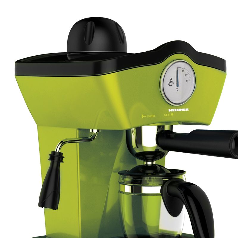 Electronice si Electrocasnice - Electrocasnice bucatarie - Preparare bauturi - Espressoare - Espressor manual Heinner Charm HEM-200GR, 800W, 250ml, 3.5 bar, Verde - Infinity.ro