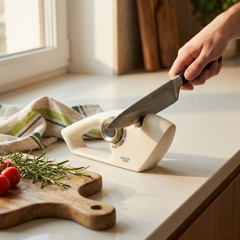 Casa si Gradina - Bucatarie si vesela - Ustensile bucatarie - Ascutitoare cutite - Ascutitor cutite Adler AD4530, multifunctional 5 trepte, invelis diamantat si ceramic, Negru/Argintiu - Infinity.ro