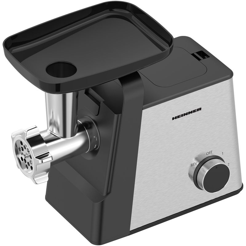 Electronice si Electrocasnice - Electrocasnice bucatarie - Mixere, tocatoare & roboti de bucatarie - Masini de tocat - Masina de tocat Heinner Meatmaster HMG-2100SS3, 2100W, 1.8 kg/min, accesoriu rosii, Negru/Inox - Infinity.ro