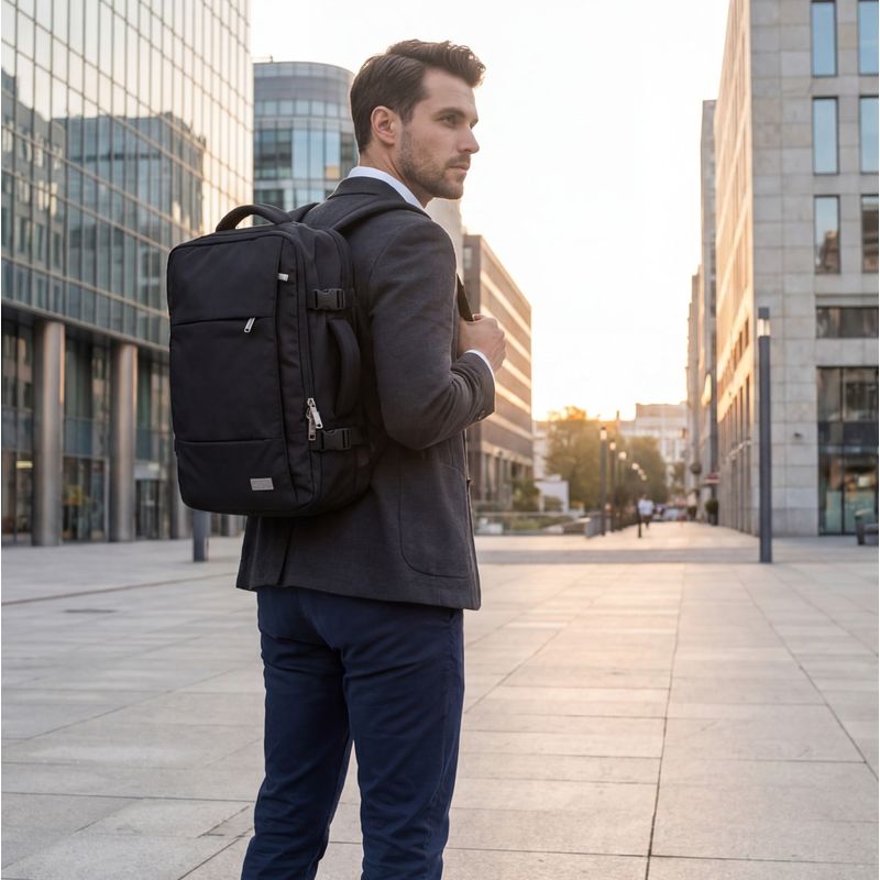 Sport si Outdoor - Articole de voiaj - Rucsacuri - Rucsac Laptop 15.6 inch Camry, 24L, Multifunctional, Impermeabil, Port USB, Negru - Infinity.ro