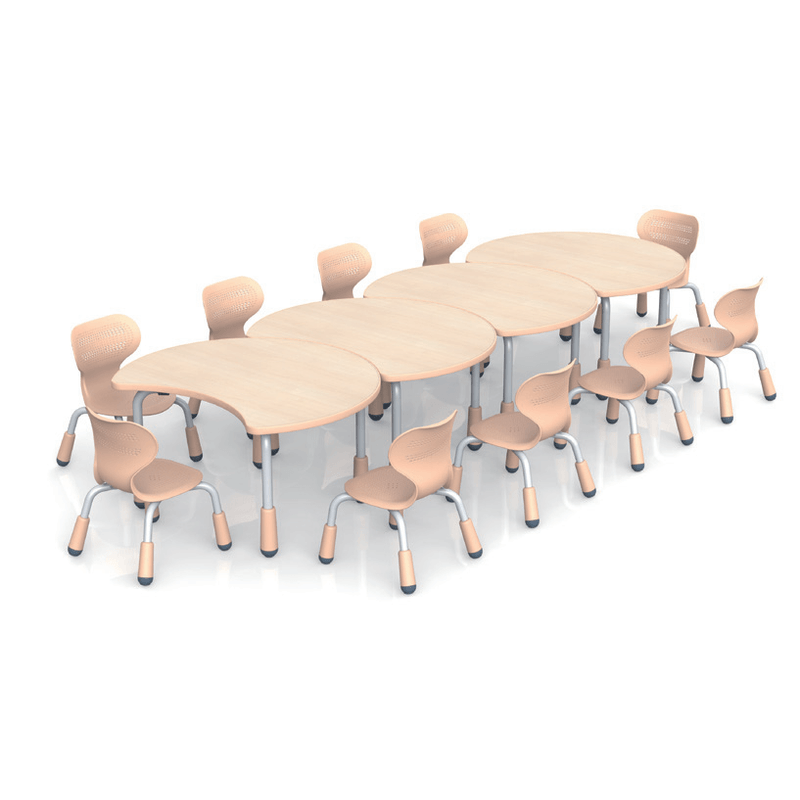 Casa si Gradina - Mobilier - Mese si birouri - Mese living - Masa semiluna U-Grow SCH-Y893-TBL, activitati gradinita, cadru metal, blat rezistent - Infinity.ro