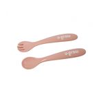 Jucarii, Copii si Bebe - Hrana si alaptare - Biberoane, suzete si accesorii hranire - Articole hranire bebelusi - Set diversificare U-Grow UG-SET2PK, 5 piese silicon, baveta/bol, roz - Infinity.ro