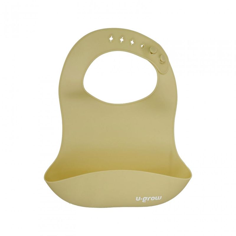 Jucarii, Copii si Bebe - Hrana si alaptare - Biberoane, suzete si accesorii hranire - Articole hranire bebelusi - Set diversificare U-Grow UG-SET2OV, 5 piese silicon, baveta/bol, olive - Infinity.ro