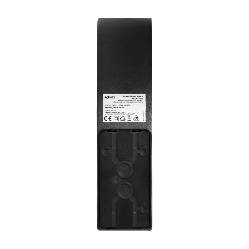 Casa si Gradina - Corpuri si surse de iluminat - Plafoniere, aplice si spoturi - Aplica de gradina ADVITI Frenit AD-OP-6204BLPMR4, 20W, LED SMD, 2300lm, IP65, 4000K, senzor de miscare si crepuscular, d - Infinity.ro