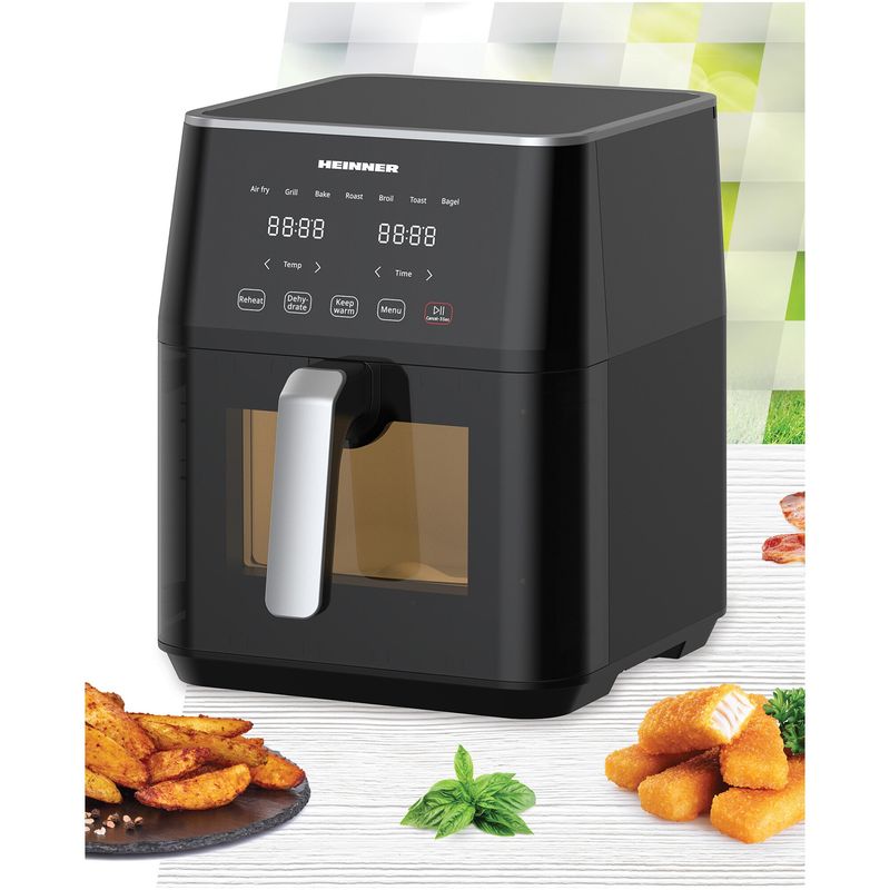 Electronice si Electrocasnice - Electrocasnice bucatarie - Aparate de gatit & desert - Friteuze - Friteuza cu aer cald Heinner HAF-M7BK1800, 1800W, 7L, Control touch, Negru - Infinity.ro