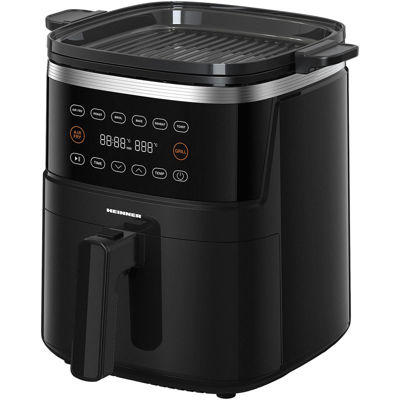 Electronice si Electrocasnice - Electrocasnice bucatarie - Aparate de gatit & desert - Friteuze - Friteuza cu aer cald Heinner Fry&Grill HAFG-B5BK2600, 2600W, 5L, Negru - Infinity.ro
