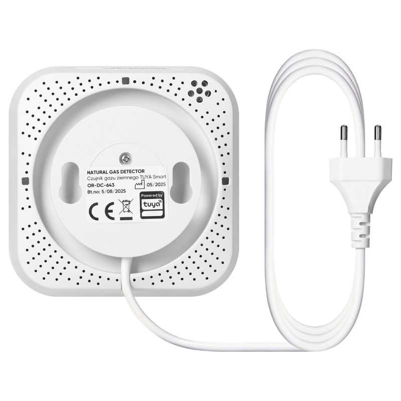 Casa si Gradina - Electrice - Smart Home - Centrale si module smart home - Detector Gaz Metan Smart ORNO OR-DC-643, Wi-Fi Tuya, Bluetooth, Alarma sonora si vizuala, Alb - Infinity.ro