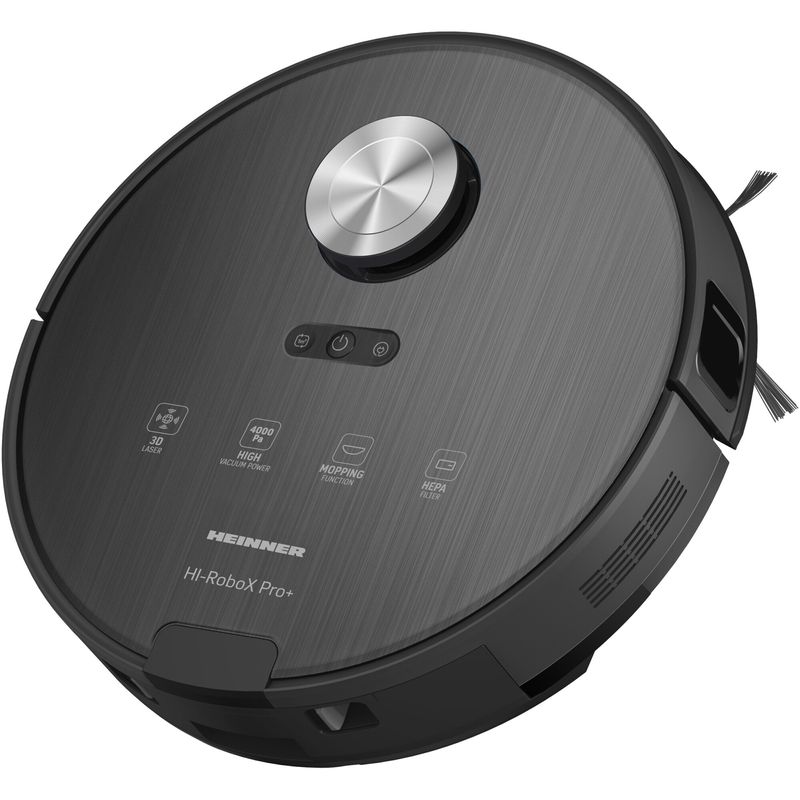 Electronice si Electrocasnice - Ingrijirea locuintei - Aspiratoare - Robot de aspirare Heinner HI-RoboX PRO+ HRVC-MAI52DSBK, mop, 4000Pa, navigatie LDS, negru - Infinity.ro