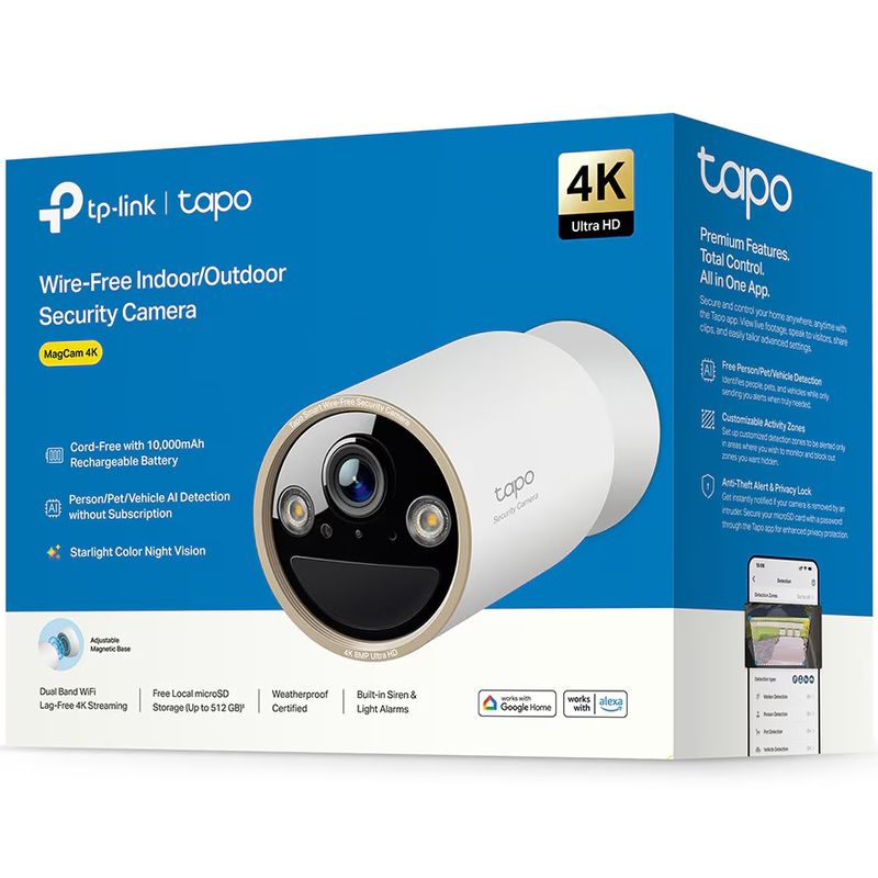Casa si Gradina - Electrice - Smart Home - Camere de supraveghere - Camera de supraveghere TP-Link Tapo C460, 8MP, 4K, Acumulator 10000mAh, IP66 - Infinity.ro