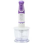 Electronice si Electrocasnice - Electrocasnice bucatarie - Mixere, tocatoare & roboti de bucatarie - Mixere - Mixer vertical Heinner Charm HB-600UV, 600 W, 5 viteze, Functie turbo, Tel, Tocator, Alb/Mov - Infinity.ro
