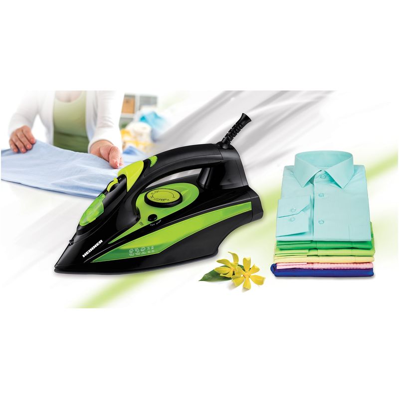 Electronice si Electrocasnice - Ingrijirea tesaturilor - Fiare de calcat - Fier de calcat Heinner Perform 6060, Auto-oprire, 2400 W, Talpa ceramica, Negru/verde - Infinity.ro