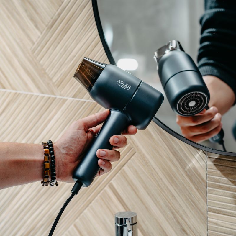 Ingrijire personala si Cosmetice - Aparate & accesorii ingrijire personala - Hair styling - Uscatoare de par - Uscator de par, ADLER 1800W, 2 viteze, albastru - Infinity.ro
