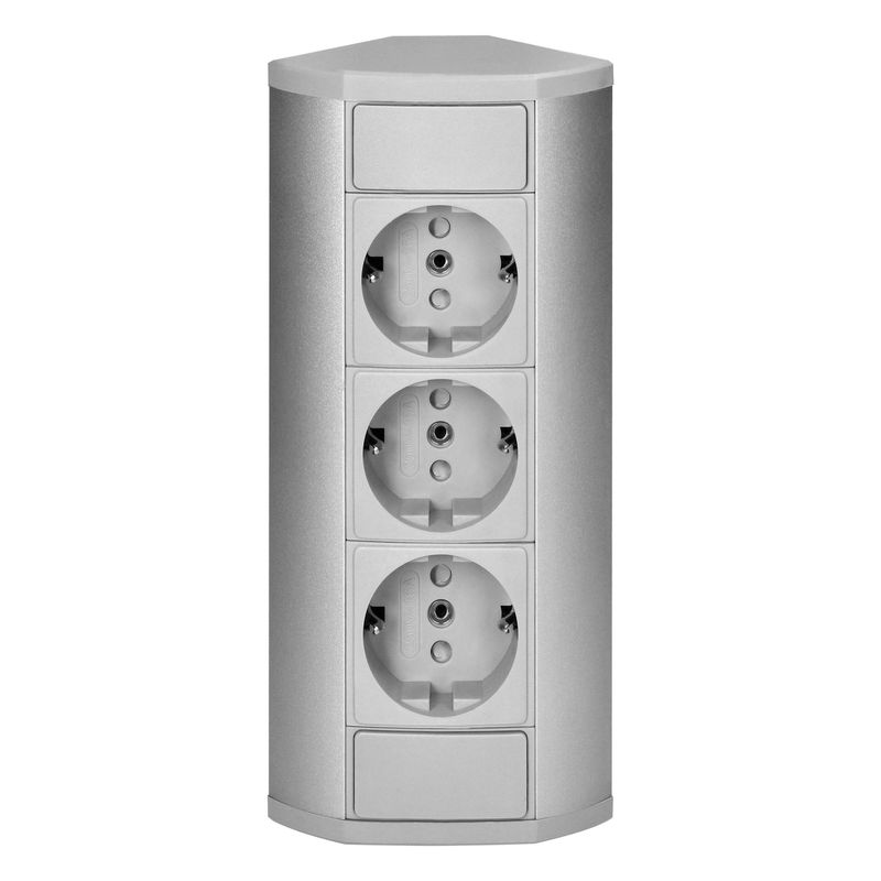 Casa si Gradina - Electrice - Prize - Prize Gniazdo meblowe 3x2P+Z Schuko, gri-argintiu - Infinity.ro