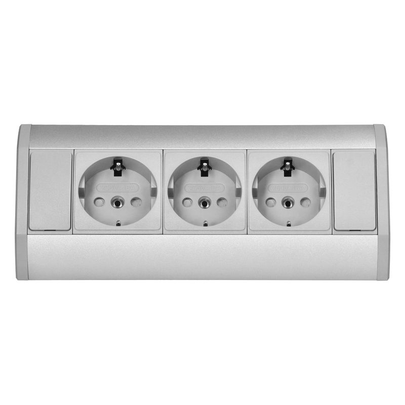 Casa si Gradina - Electrice - Prize - Prize Gniazdo meblowe 3x2P+Z Schuko, gri-argintiu - Infinity.ro