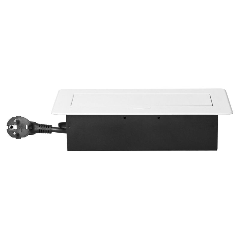 Casa si Gradina - Electrice - Prize - Priza incorporabila mobilier ORNO OR-GM-9033(GS)/W, 3 prize Schuko, Margine plata frezata, 3680W, Cablu 1.5m, Alb mat - Infinity.ro