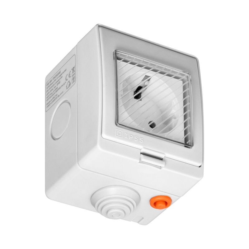 Casa si Gradina - Electrice - Prize - Priza smart Wi-Fi, IP55, 16A, 230V, sina montare, gri - Infinity.ro