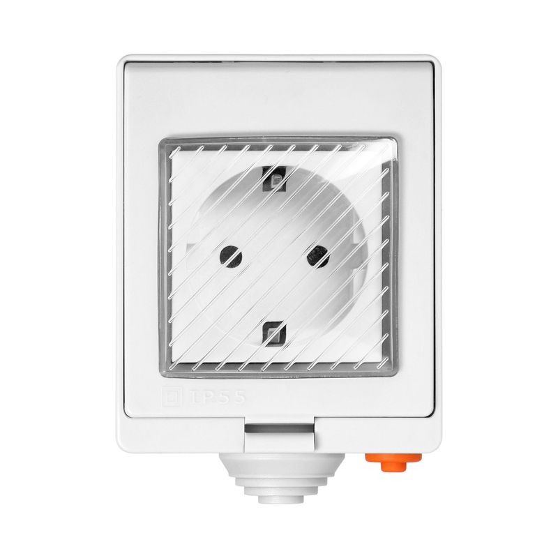 Casa si Gradina - Electrice - Prize - Priza smart Wi-Fi, IP55, 16A, 230V, sina montare, gri - Infinity.ro