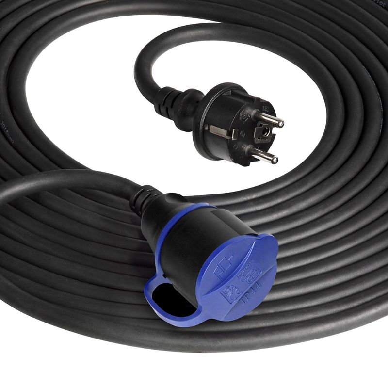 Casa si Gradina - Electrice - Accesorii electrice - Prelungitoare, triple, fise - Prelungitor bryzgoszczelny IP44, 20m, cablu guma H07RN-F 3x1,5mm, 230VAC/16A - Infinity.ro