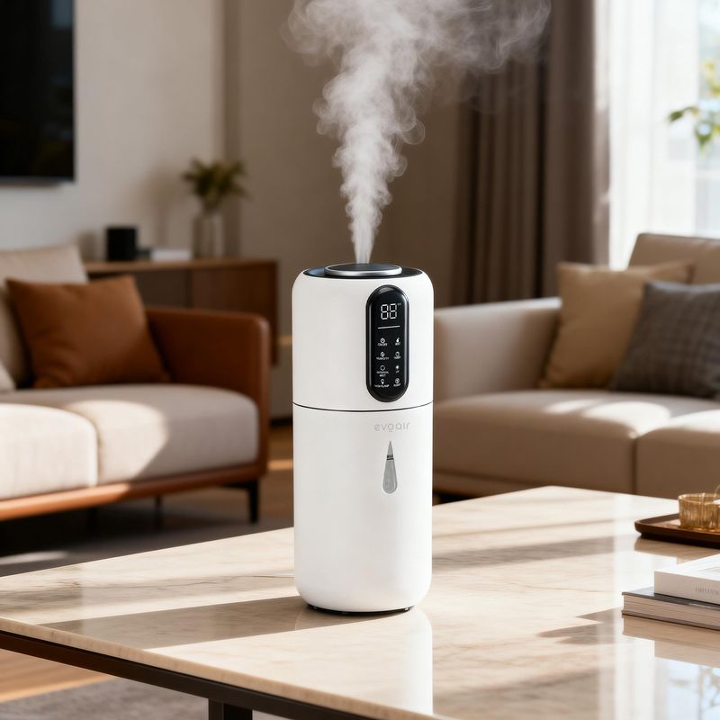 Electronice si Electrocasnice - Climatizare si sisteme de incalzire - Aparate filtrare aer - Umidificatoare - Umidificator Evoair STEAMIX3800 Smart WiFi, 3.8L, 300ml/h, 13h, senzor, auto, UVA, aromaterapie, telecomanda - Infinity.ro