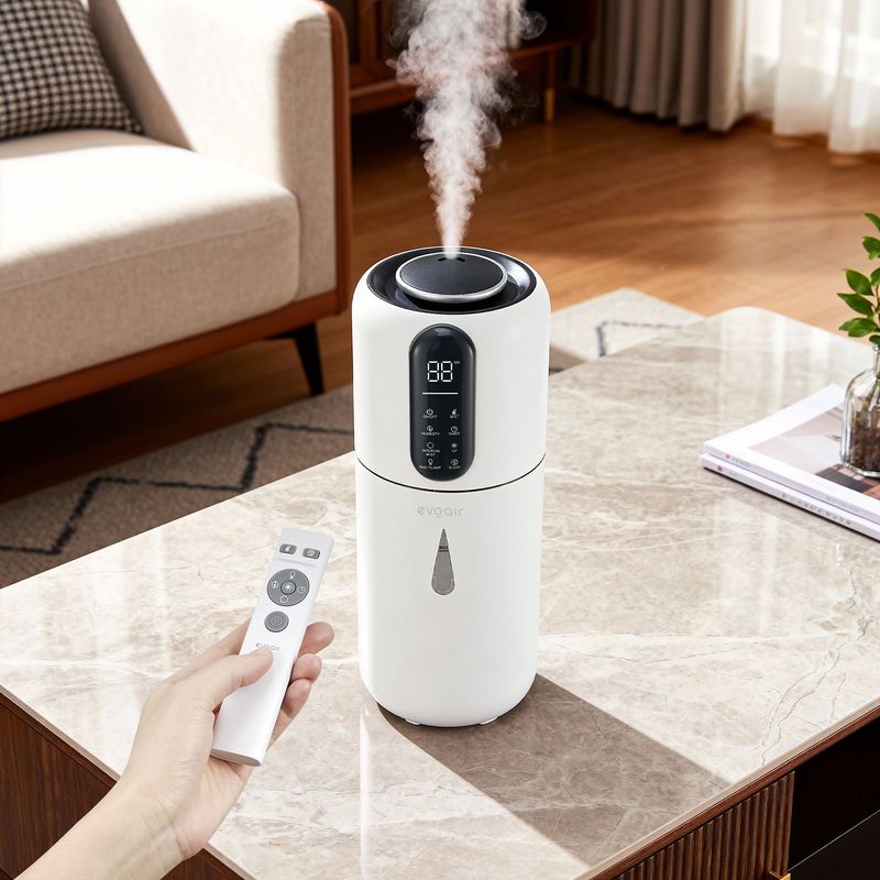 Electronice si Electrocasnice - Climatizare si sisteme de incalzire - Aparate filtrare aer - Umidificatoare - Umidificator Evoair STEAMIX3800 Smart WiFi, 3.8L, 300ml/h, 13h, senzor, auto, UVA, aromaterapie, telecomanda - Infinity.ro