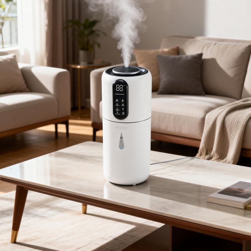 Electronice si Electrocasnice - Climatizare si sisteme de incalzire - Aparate filtrare aer - Umidificatoare - Umidificator Evoair STEAMIX3800 Smart WiFi, 3.8L, 300ml/h, 13h, senzor, auto, UVA, aromaterapie, telecomanda - Infinity.ro