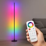 Casa si Gradina - Corpuri si surse de iluminat - Veioze si lampi - Lampadare - Lampadar LED RGBIC Philips 142 cm, 13 moduri de lumina, telecomanda, efect gradient, iluminare ambient - Infinity.ro
