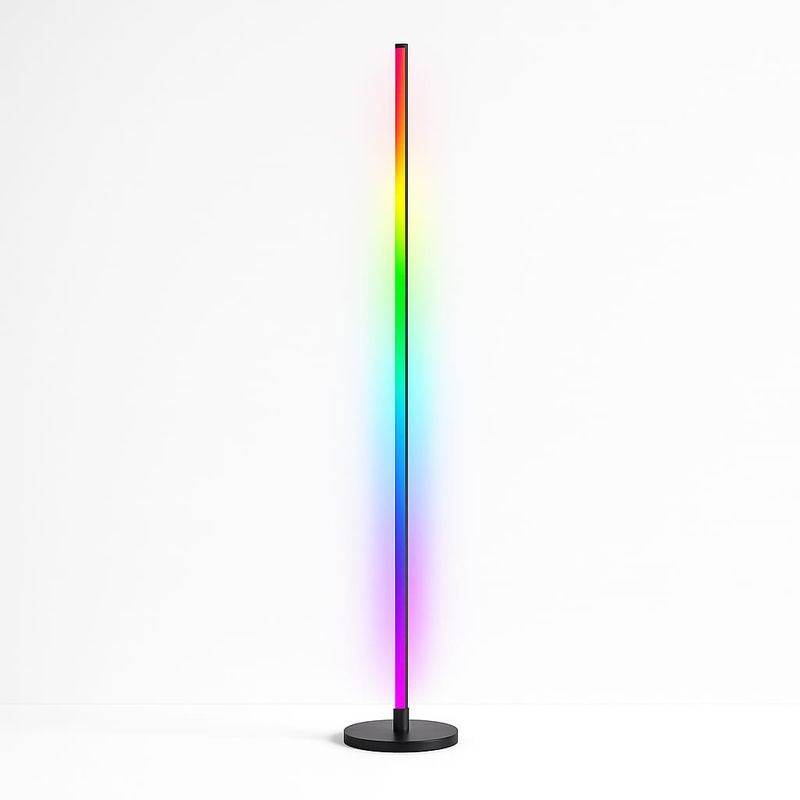 Casa si Gradina - Corpuri si surse de iluminat - Veioze si lampi - Lampadare - Lampadar LED RGBIC Philips 142 cm, 13 moduri de lumina, telecomanda, efect gradient, iluminare ambient - Infinity.ro