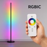 Casa si Gradina - Corpuri si surse de iluminat - Veioze si lampi - Lampadare - Lampadar LED RGBIC Philips 142 cm, 13 moduri de lumina, telecomanda, efect gradient, iluminare ambient - Infinity.ro