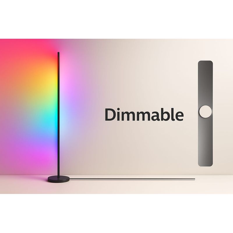 Casa si Gradina - Corpuri si surse de iluminat - Veioze si lampi - Lampadare - Lampadar LED RGBIC Philips 142 cm, 13 moduri de lumina, telecomanda, efect gradient, iluminare ambient - Infinity.ro