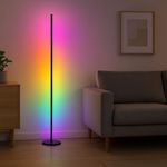 Casa si Gradina - Corpuri si surse de iluminat - Veioze si lampi - Lampadare - Lampadar LED RGBIC Philips 142 cm, 13 moduri de lumina, telecomanda, efect gradient, iluminare ambient - Infinity.ro