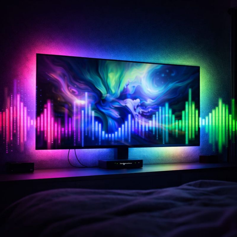 Casa si Gradina - Corpuri si surse de iluminat - Benzi LED - S-Eye AmbientSync Pro Banda LED RGBIC 2.6m cu HDMI Sync Box Iluminat Ambient TV 65 inch Gaming 4K Dolby Vision Wi-Fi - Infinity.ro