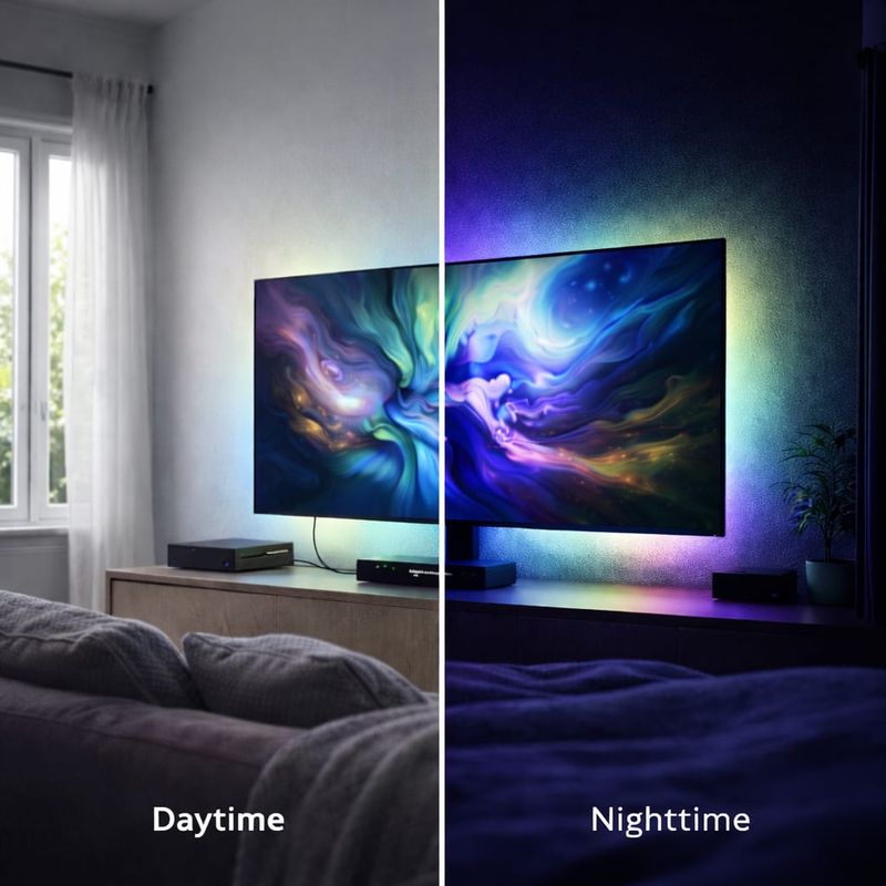 Casa si Gradina - Corpuri si surse de iluminat - Benzi LED - S-Eye AmbientSync Pro Banda LED RGBIC 2.6m cu HDMI Sync Box Iluminat Ambient TV 65 inch Gaming 4K Dolby Vision Wi-Fi - Infinity.ro