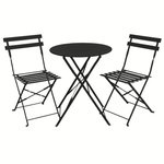 Casa si Gradina - Gradina si terasa - Mobilier exterior - Seturi mobila gradina - Set Bistro Flair - mobilier terasa gradina, 2 scaune + masa, otel vopsit - NEGRU - Infinity.ro