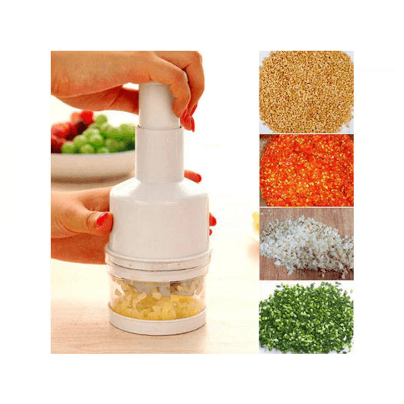 Electronice si Electrocasnice - Electrocasnice bucatarie - Mixere, tocatoare & roboti de bucatarie - Blendere si mini tocatoare - Tocator manual legume si ceapa, tip presa, cu lame inox, fara curent, pentru bucatarie - Infinity.ro