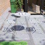 Casa si Gradina - Gradina si terasa - Mobilier exterior - Seturi mobila gradina - Set Bistro Flair - mobilier terasa gradina, 2 scaune + masa, otel vopsit - Gri Deschis (Cool Grey) - Infinity.ro