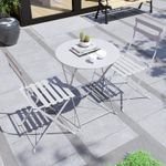 Casa si Gradina - Gradina si terasa - Mobilier exterior - Seturi mobila gradina - Set Bistro Flair - mobilier terasa gradina, 2 scaune + masa, otel vopsit - Gri Deschis (Cool Grey) - Infinity.ro