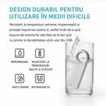 PC, gaming si accesorii - Periferice PC - Memorii USB - Stick Memorie USB 4 GB, USB 2.0, Carcasa Metalica, Compatibil cu PC, Laptop, Consola, Argintiu - Infinity.ro