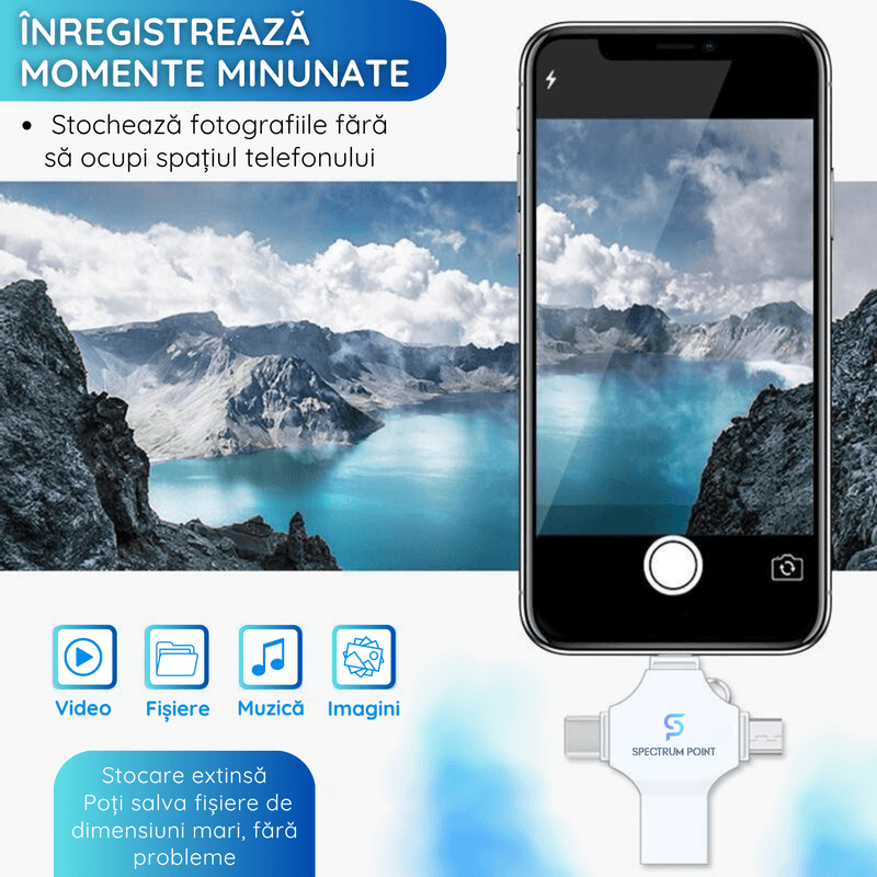 PC, gaming si accesorii - Periferice PC - Memorii USB - Stick USB 1 TB, 4-in-1 USB 3.0 + Type-C + MicroUSB + Lightning, Compatibil Android, iPhone, Laptop si Tableta - Infinity.ro