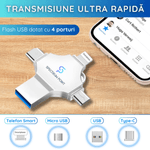 PC, gaming si accesorii - Periferice PC - Memorii USB - Stick USB 1 TB, 4-in-1 USB 3.0 + Type-C + MicroUSB + Lightning, Compatibil Android, iPhone, Laptop si Tableta - Infinity.ro