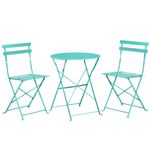 Casa si Gradina - Gradina si terasa - Mobilier exterior - Seturi mobila gradina - Set Bistro Flair - mobilier terasa gradina, 2 scaune + masa, otel vopsit - verde turcoaz - Infinity.ro