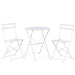 Casa si Gradina - Gradina si terasa - Mobilier exterior - Seturi mobila gradina - Set Bistro Flair - mobilier terasa gradina, 2 scaune + masa, otel vopsit - alb - Infinity.ro
