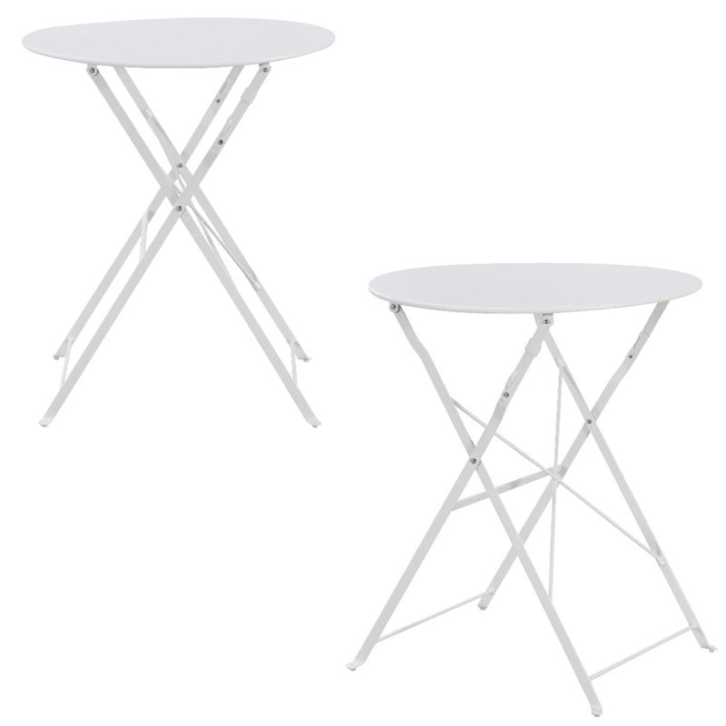 Casa si Gradina - Gradina si terasa - Mobilier exterior - Seturi mobila gradina - Set Bistro Flair - mobilier terasa gradina, 2 scaune + masa, otel vopsit - alb - Infinity.ro