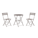 Casa si Gradina - Gradina si terasa - Mobilier exterior - Seturi mobila gradina - Set Bistro Flair - mobilier terasa gradina, 2 scaune + masa, otel vopsit - Bej (Grey Brown) - Infinity.ro